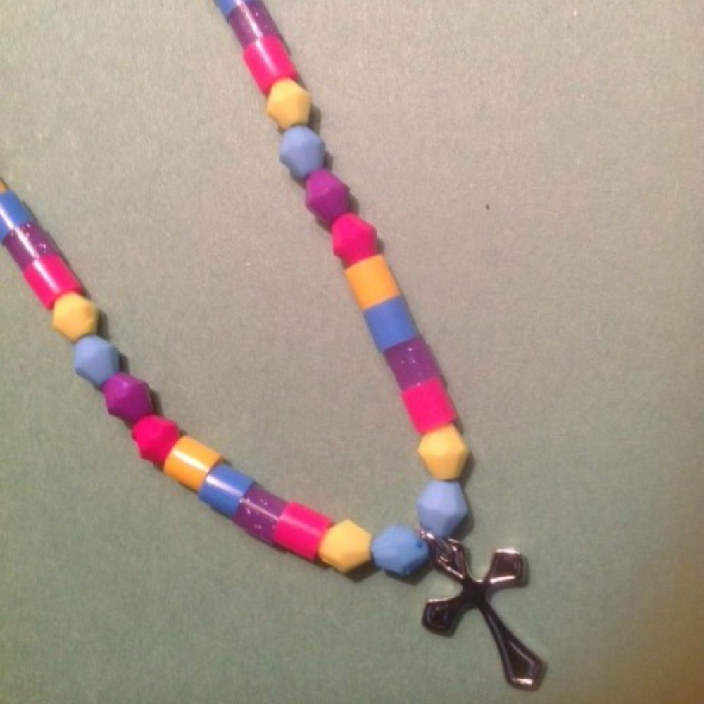 Sunset Tone Handmade Cross Necklace